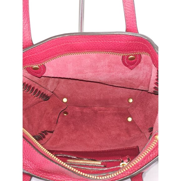 Annabel Ingall Women's Red Leather Ella Whipstitch Tote Bag Medium 2001 - Picture 9 of 15